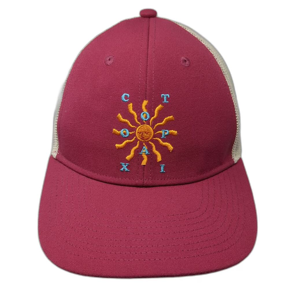 Cotopaxi Trucker Hat Red One Size Snapback Mesh Embroidered Sun Recycled Poly
